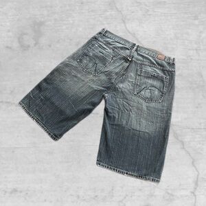 Y2K Men's Premium Vibes Denim Shorts, Mid-Rise, 100% Cotton Baggy Style